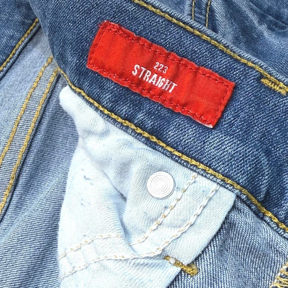 Lucky Brand 223 Straight Leg Men Blue Denim Jeans 36x29 Medium Wash Stretch NWOT